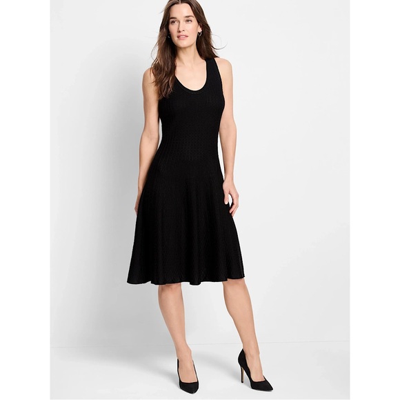 Nic+Zoe TWIRL KNIT DRESS knee-length Black LARGE - Picture 2 of 10